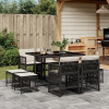 VidaXL 9-dielna sada záhradného nábytku s vankúšmi, čierna, PE ratan VidaXL 9-dielna sada záhradného nábytku s vankúšmi, čierna, PE ratan