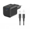 Swissten Sieťový Adaptér GaN 1x USB-C 35W Power Delivery Čierny + Dátový Kábel USB-C / Lightning 22070250 Swissten Sieťový Adaptér GaN 1x USB-C 35W Power Delivery Čierny + Dátový Kábel USB-C / Lightning 22070250
