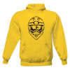 Pánska mikina s kapucňou s potlačou Motokros helma pánské Žlutá XXL Pánska mikina s kapucňou s potlačou Motokros helma pánské Žlutá XXL