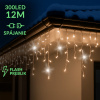 Vianočná led svetelná záclona na spájanie vonkajšia flash - 300led - 12m - teplá biela / studená biela Vianočná led svetelná záclona na spájanie vonkajšia flash - 300led - 12m - teplá biela / studená biela