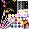 Súprava na trblietavé tetovanie MTA so šablónami a lakmi 3+ Súprava na trblietavé tetovanie MTA so šablónami a lakmi 3+
