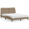 Postel s matrací Hvar cappuccino 140 x 190 cm umělá kůže 3208721 Postel s matrací Hvar cappuccino 140 x 190 cm umělá kůže 3208721