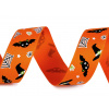 Rypsová stuha Halloween šíře 25 mm Varianta: 5 oranžová netopýr, Balení: 1 m Rypsová stuha Halloween šíře 25 mm Varianta: 5 oranžová netopýr, Balení: 1 m