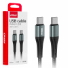 Kábel Amio USB typ C - USB typ C 1 m čierny Kábel Amio USB typ C - USB typ C 1 m čierny