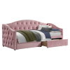 Tempo Kondela Posteľ s úložným priestorom, 90x200, ružová Velvet látka, ZASKA Tempo Kondela Posteľ s úložným priestorom, 90x200, ružová Velvet látka, ZASKA