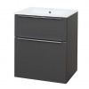 Mereo Mailo Skrinka s umývadlom 61x72x48 cm, 2 zásuvky, antracit CN530 Mereo Mailo Skrinka s umývadlom 61x72x48 cm, 2 zásuvky, antracit CN530