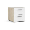 Biely nočný stolík v dekore duba Pepe - Tvilum Biely nočný stolík v dekore duba Pepe - Tvilum