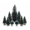 Sada mini vianočných stromčekov 9 kusov, zelená zmes stromčekov Sada mini vianočných stromčekov 9 kusov, zelená zmes stromčekov