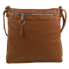TESSRA Velká hnědá crossbody dámská kabelka D5580 TESSRA Velká hnědá crossbody dámská kabelka D5580