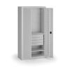 Policová dielenská skriňa 2-dverová, 2 police + 4 zásuvky, 1950 × 950 × 500 mm, sivé dvere Policová dielenská skriňa 2-dverová, 2 police + 4 zásuvky, 1950 × 950 × 500 mm, sivé dvere
