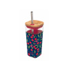 Quokka Sklenený cestovný hrnček so slamkou Liquid Cube Cherries 540 ml Quokka Sklenený cestovný hrnček so slamkou Liquid Cube Cherries 540 ml