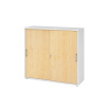 Skriňa s posuvnými dverami, na spisy/zakladače, 1200 x 400 x 1100 mm, biela/javor Skriňa s posuvnými dverami, na spisy/zakladače, 1200 x 400 x 1100 mm, biela/javor