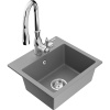 Mexen Milo žulový drez s 1-komorou a kuchynskou batériou Savita, šedý - 6505-71-672601-00 Mexen Milo žulový drez s 1-komorou a kuchynskou batériou Savita, šedý - 6505-71-672601-00