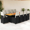 11dílný zahradní bistro set s poduškami černý polyratan 3277273 11dílný zahradní bistro set s poduškami černý polyratan 3277273