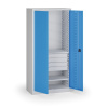 Policová dielenská skriňa 2-dverová, 2 police + 4 zásuvky, 1950 × 950 × 500 mm, modré dvere Policová dielenská skriňa 2-dverová, 2 police + 4 zásuvky, 1950 × 950 × 500 mm, modré dvere