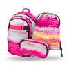 Školský set BAAGL Skate Pink Stripes: taška, peračník, vrecko