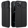 Kožený kryt LITCHI na iPhone 13 Mini - Čierna Kožený kryt LITCHI na iPhone 13 Mini - Čierna