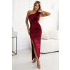 580-2 AURORA długa satynowa skirt on one ramię z różami - BORDOWA tmavočervená One size numoco basic 5903938285622 580-2 AURORA długa satynowa skirt on one ramię z różami - BORDOWA tmavočervená One size numoco basic 5903938285622