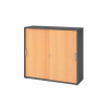 Skriňa s posuvnými dverami, na spisy/zakladače, 1200 x 400 x 1100 mm, grafit/bukovina Skriňa s posuvnými dverami, na spisy/zakladače, 1200 x 400 x 1100 mm, grafit/bukovina