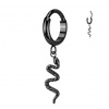 Titánový krúžok s otváraním Snake Dangle Farba: čierna, Veľkosť: 1 mm, Dĺžka / priemer: 8 mm Titánový krúžok s otváraním Snake Dangle Farba: čierna, Veľkosť: 1 mm, Dĺžka / priemer: 8 mm