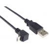 Kabel PremiumCord USB 2.0 - Micro USB 2.0 M/M 1m, lomený 90° Micro USB konektor, černý Kabel PremiumCord USB 2.0 - Micro USB 2.0 M/M 1m, lomený 90° Micro USB konektor, černý
