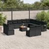 VidaXL 14-dielna súprava záhradného nábytku, čierne podušky, PE ratan VidaXL 14-dielna súprava záhradného nábytku, čierne podušky, PE ratan