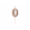 Sviečka na tortu „Cifra 0“, rose gold, PartyDeco, 9 cm Sviečka na tortu „Cifra 0“, rose gold, PartyDeco, 9 cm