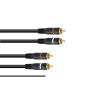 Kabel 2x 2 Cinch zástrčky, červená/černá, se zemí, 1,5m Kabel 2x 2 Cinch zástrčky, červená/černá, se zemí, 1,5m