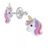 Detské strieborné náušničky Jednorožec, so skrutkovacou puzetou Detské strieborné náušničky Jednorožec, so skrutkovacou puzetou