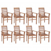 Multidom Sthovateľné jedálenské stoličky 8 ks tíkový masív