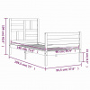 vidaXL Rám postele s čelom jednolôžko masívne drevo - Hnedá - 239846-253391 vidaXL Rám postele s čelom jednolôžko masívne drevo - Hnedá - 239846-253391