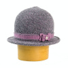 Dámsky pletený dvojitý klobúk - šedo-ružová Dámsky pletený dvojitý klobúk - šedo-ružová