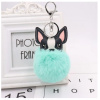 Tyrkysová pompom kľúčenka, Francúzsky buldog Tyrkysová pompom kľúčenka, Francúzsky buldog