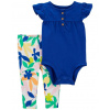 CARTER'S Set 2dielny legíny, body kr. rukáv Cobalt Floral dievča 3m 1N050010_3M CARTER'S Set 2dielny legíny, body kr. rukáv Cobalt Floral dievča 3m 1N050010_3M