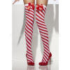 Pančuchy samodržiace - PRUHY ŠIKMÉ - červeno biele s mašličkou Pančuchy samodržiace - PRUHY ŠIKMÉ - červeno biele s mašličkou