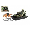 Teddies Vojenská sada plast čln, vojak, pes s doplnkami Teddies Vojenská sada plast čln, vojak, pes s doplnkami