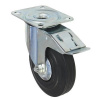 Manutan Gumové transportné koleso s prírubou, priemer 125 mm, otočné s brzdou, valivé ložisko Manutan Gumové transportné koleso s prírubou, priemer 125 mm, otočné s brzdou, valivé ložisko