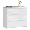 Nočný stolík CL3 60 cm biely / biely, lesk Nočný stolík CL3 60 cm biely / biely, lesk