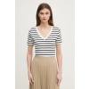Tommy Hilfiger Tričko dámske bavlnené WW0WW40584 biela L Tommy Hilfiger Tričko dámske bavlnené WW0WW40584 biela L
