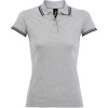SOL'S | Pasadena Women, Dámske polo, sivá mel. - modrá f.n., S SOL'S | Pasadena Women, Dámske polo, sivá mel. - modrá f.n., S