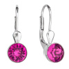 Strieborné náušnice visiace s kryštálmi ružové okrúhle 31112.3 fuchsia Strieborné náušnice visiace s kryštálmi ružové okrúhle 31112.3 fuchsia