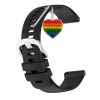 Remienok Pásik na Fitness Smartwatch, Silikónová Spona Strieborná Čierna Remienok Pásik na Fitness Smartwatch, Silikónová Spona Strieborná Čierna