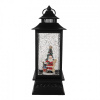 Clayre & Eef Čierna vianočná lampáš snežítko s LED osvetlením Santa - 10*10*28 cm / 3*AAA - Clayre & Eef Clayre & Eef Čierna vianočná lampáš snežítko s LED osvetlením Santa - 10*10*28 cm / 3*AAA - Clayre & Eef
