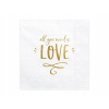 PartyDeco servítky All you need is love 33x33cm PartyDeco servítky All you need is love 33x33cm
