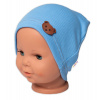 Baby Nellys Rebrovaná čiapka Macko - modrá, vel. 92/98 Baby Nellys Rebrovaná čiapka Macko - modrá, vel. 92/98