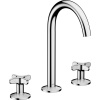 AXOR One 3-otvorová umývadlová batéria s rukoväťami v tvare kríža, s odtokovou súpravou Push-Open, výška výtoku 173 mm, chróm, 48040000 AXOR One 3-otvorová umývadlová batéria s rukoväťami v tvare kríža, s odtokovou súpravou Push-Open, výška výtoku 173 mm, chróm, 48040000