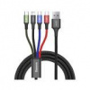 Baseus CA1T4-B01 4in1 Lightning, 2x USB-C, MicroUSB Baseus CA1T4-B01 4in1 Lightning, 2x USB-C, MicroUSB