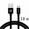 SWISSTEN DATA CABLE USB / MICRO USB TEXTILE 3,0M BLACK 71527300 SWISSTEN DATA CABLE USB / MICRO USB TEXTILE 3,0M BLACK 71527300