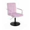 LuxuryForm DESIGN Kozmetická stolička VERONA VELUR na čiernom tanieri - levanduľa LuxuryForm DESIGN Kozmetická stolička VERONA VELUR na čiernom tanieri - levanduľa