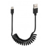 USB mikro kábel pružinový typ C - 100 cm - čierny USB mikro kábel pružinový typ C - 100 cm - čierny